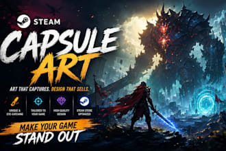 design professional steam capsule art, game banner, and steam header capsule