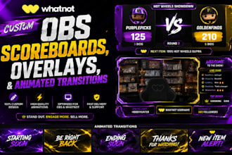design custom whatnot obs scoreboards, overlays, and animated transitions