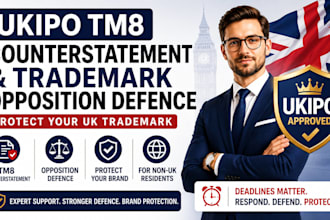 file ukipo tm8 counterstatement and handle UK trademark opposition defence