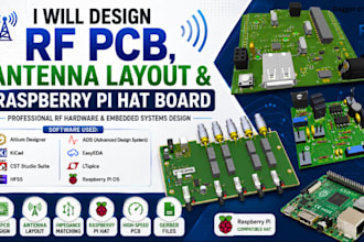design rf pcb, antenna layout and raspberry pi hat board