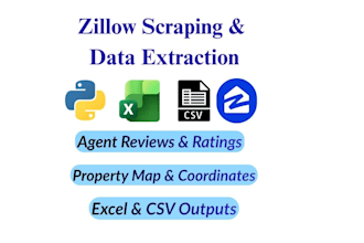 extract zillow property listings and agent reviews