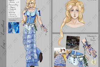 draw a reference sheet for your character