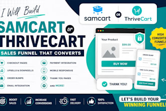 be your samcart thrivecart, landing page, samcart sales funnel, online course