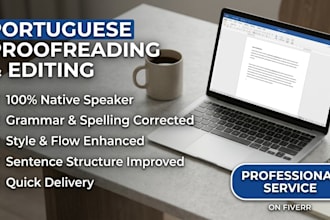 professionally proofread and edit your portuguese text