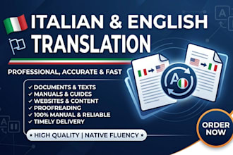 do italian and english translation with native quality