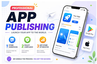 publish your andriod app on google play store, app store and play console