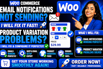 fix woocommerce email notifications not sending and product variation problems