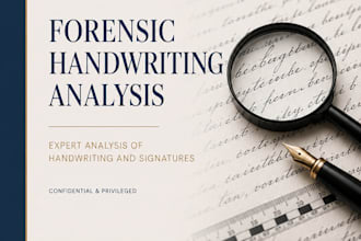 a forensic analysis of any handwriting or signature