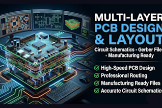 do multi layer pcb design, pcb layout and circuit schematic and gerber files