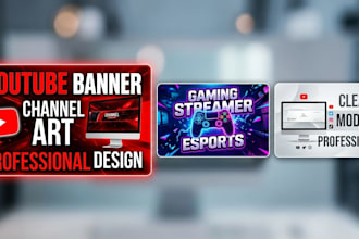 design professional youtube banner and channel art
