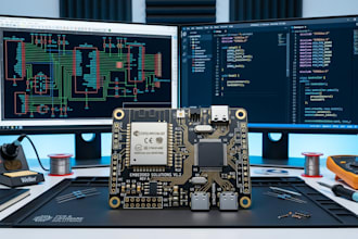design esp32 and stm32 pcb with schematic and firmware