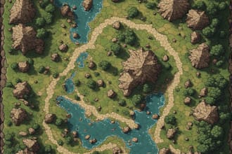 design printable board game map, fantasy tabletop rpg