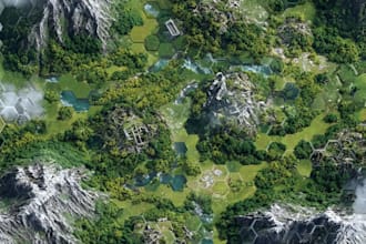 design printable board game map, fantasy tabletop rpg