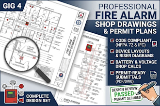 draft nfpa fire alarm shop drawings for building permits