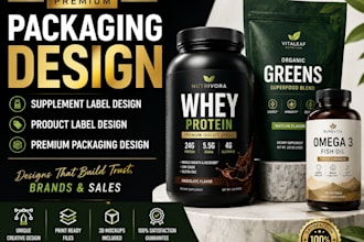 do supplement label design, cbd hemp label, product label or any bottle label