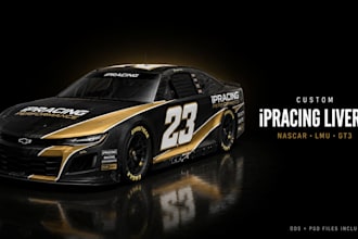 design custom iracing nascar livery, assetto corsa and  sim racing paint scheme