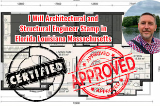 architectural and structural engineer stamp in florida louisiana massachusetts