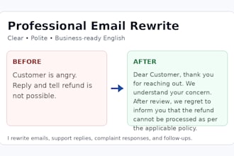 rewrite your email in clear, professional english
