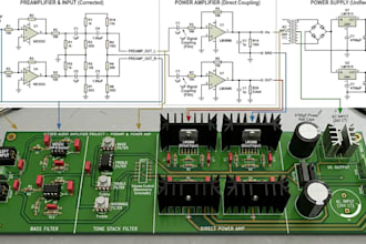 do schematic and pcb design for power audio amplifiers and preamplifiers
