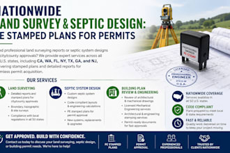 licensed pe review and  stamp for architectural plans in ca, tx, fl, nj, ga, wa