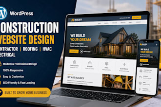 wordpress construction website contractor roofing hvac electrical website design