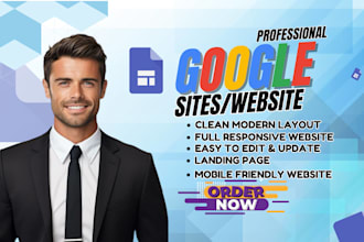create modern responsive google sites websites or landing page