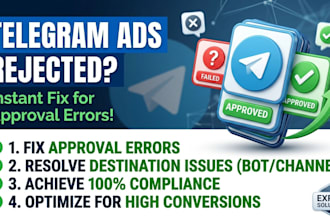 telegram ads approval errors and remove ad destination for bot and channel