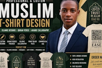 design muslim streetwear and islamic typography tshirts