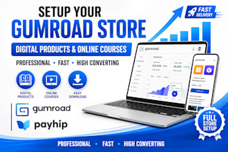 design gumroad website setup email automation sales funnel digital store design