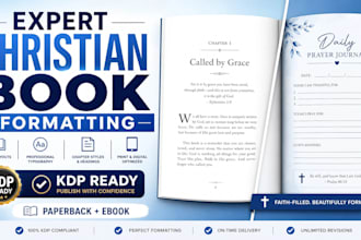 format christian book layout, selfhelp bible study journal formatting KDP upload