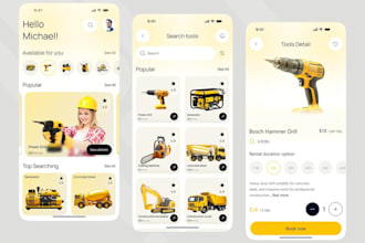 build b2b app, construction app, equipment rental app industrial app auction app