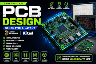 design professional pcb, schematic multilayer pcb, circuit board in altium kicad