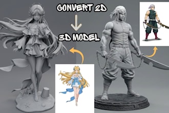 convert 2d to 3d model from image photo sketch to stl file for 3d printing