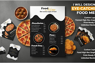 design restaurant menu, food menu, cafe menu, bar menu, digital menu, menu desig