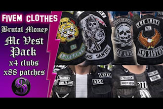 create fivem kuttes custom fivem clothing kuttes mc mc vest biker clothing