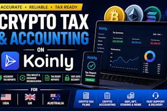 do crypto tax filling, crypto accounting, on koinly for USA UK and australia