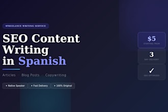 write SEO articles and blog posts in spanish