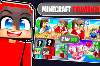 design minecraft thumbnail in 8h