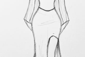 design a custom hand drawn gala or evening gown