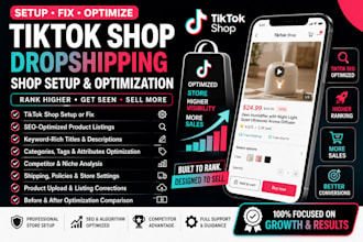 set up 30k tik tok shop, fix tik tok shop, tiktok dropshipping shop setup expert