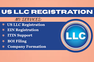 register US llc, ein, itin, boi, and company formation