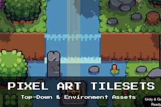do pixel art tileset top down and environment game assets