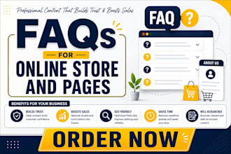 write faqs ,bio and about us for your store and website