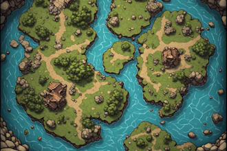 design printable board game map, fantasy tabletop rpg