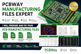 fix pcbway manufacturing files, gerber, bom, fabrication and pick and place