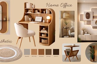 design a custom interior design mood board and color palette