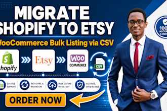 migrate shopify to etsy or transfer woocommerce bulk listing via CSV
