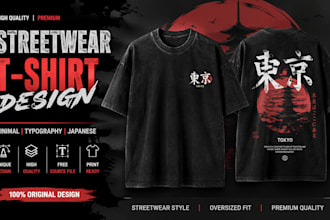 design modern streetwear and oversized t shirt graphics