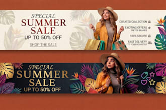 design modern web banners for ads and websites