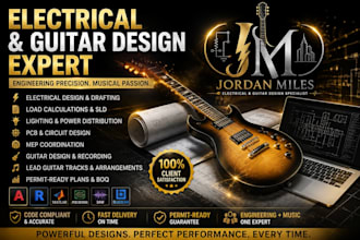 create electrical designs guitar arrangements with  autocad and music precision
